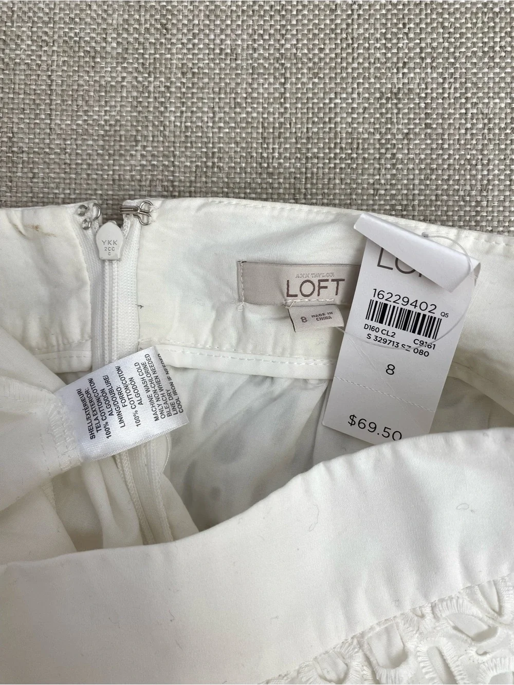 NWT LOFT Womens' Creamy White Eyelet Skirt - Size 8 - Picture 2 of 2
